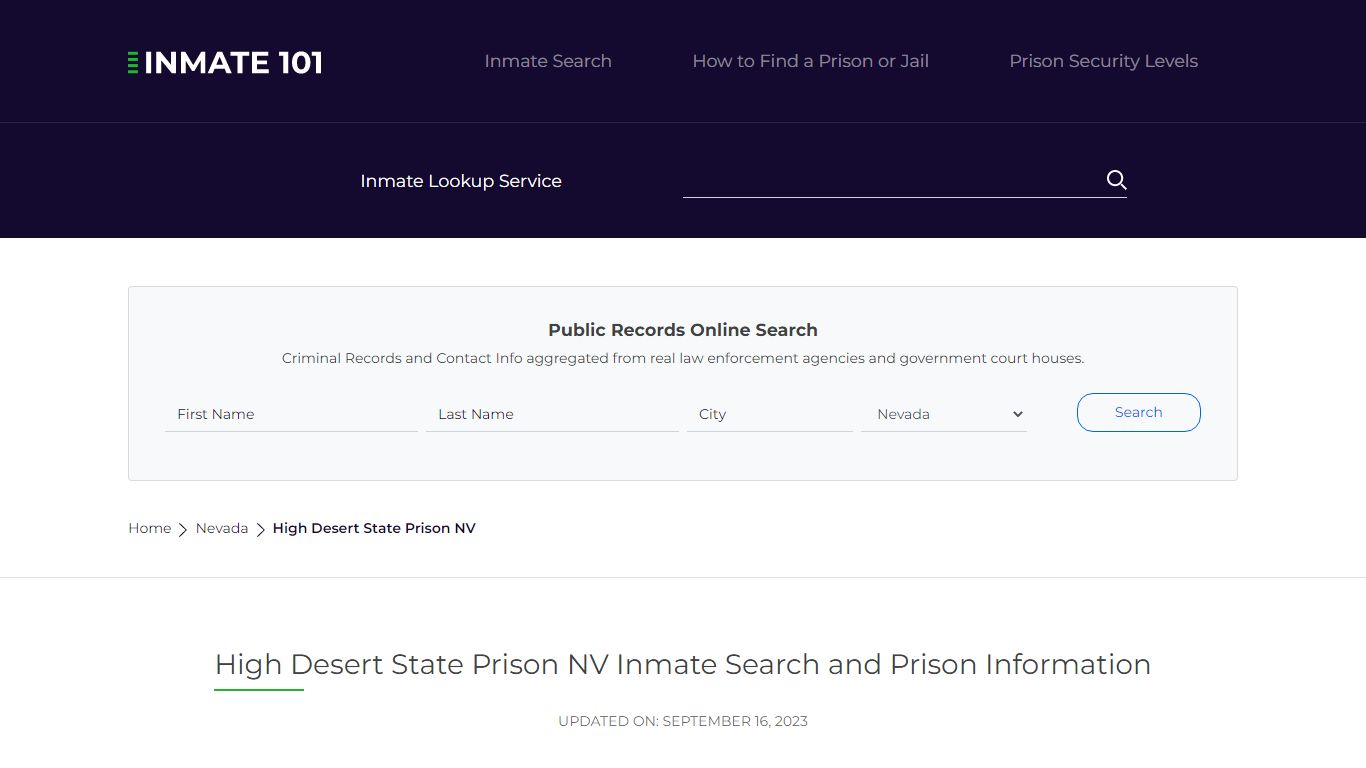 High Desert State Prison NV Inmate Search, Visitation, Phone no ...