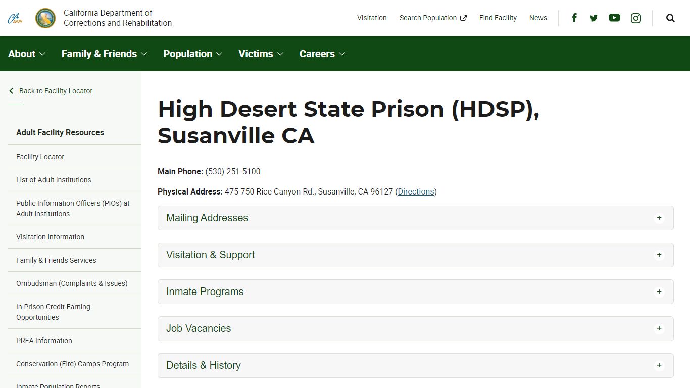 High Desert State Prison (HDSP), Susanville CA - CDCR